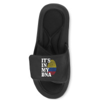 Colombia Its In My Dna Fingerprint Colombian Flag Pride Slide Sandal | Artistshot