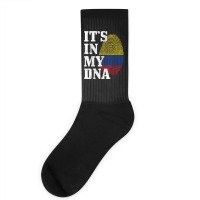 Colombia Its In My Dna Fingerprint Colombian Flag Pride Socks | Artistshot