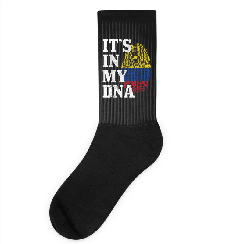 Colombia Its In My Dna Fingerprint Colombian Flag Pride Socks by AmberKelsey | Artistshot