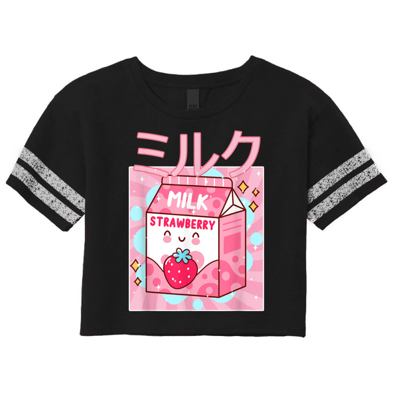 Funny Retro 90s Japanese Kawaii Strawberry Milk Shake Carton Scorecard Crop Tee by CourtneyGwirtz | Artistshot