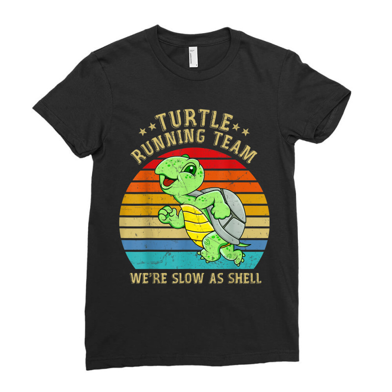 Running 365 Turtle Running Team Were Slow As Shell Funny Ladies Fitted T-Shirt by SelwynOman | Artistshot