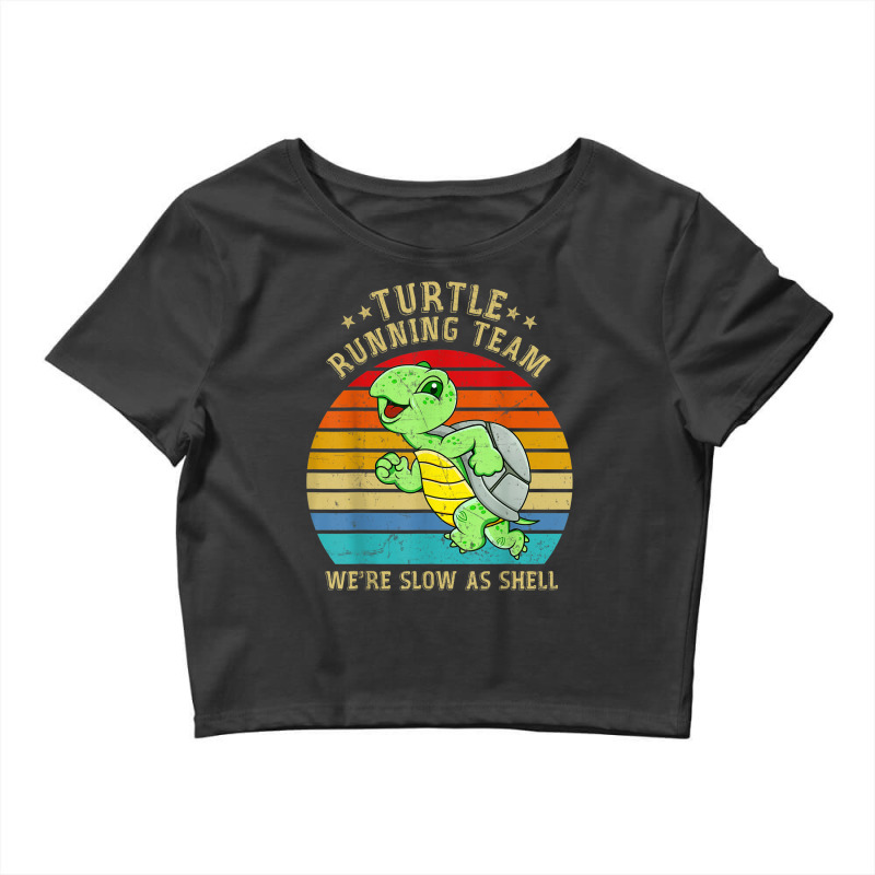 Running 365 Turtle Running Team Were Slow As Shell Funny Crop Top by SelwynOman | Artistshot