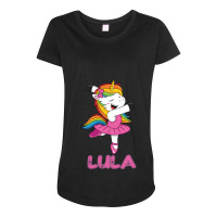 Lula Pink  Lula The Dancing Unicorn  Special Personalised Gift For Lul Maternity Scoop Neck T-shirt | Artistshot