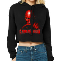 Carmageddon Retro Race Game Fan Print With Text Cropped Hoodie | Artistshot