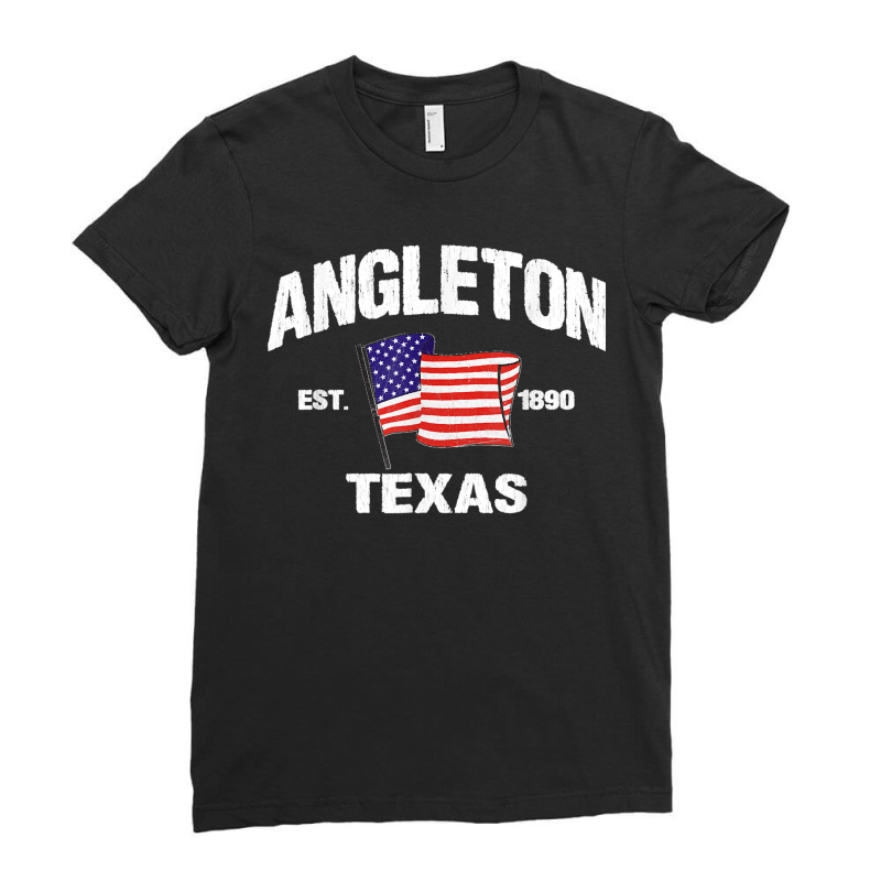 Angleton Texas Tx Usa Stars & Stripes Vintage Style Ladies Fitted T-Shirt by MarlonChristopherMoyer | Artistshot