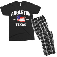 Angleton Texas Tx Usa Stars & Stripes Vintage Style Men's T-shirt Pajama Set | Artistshot