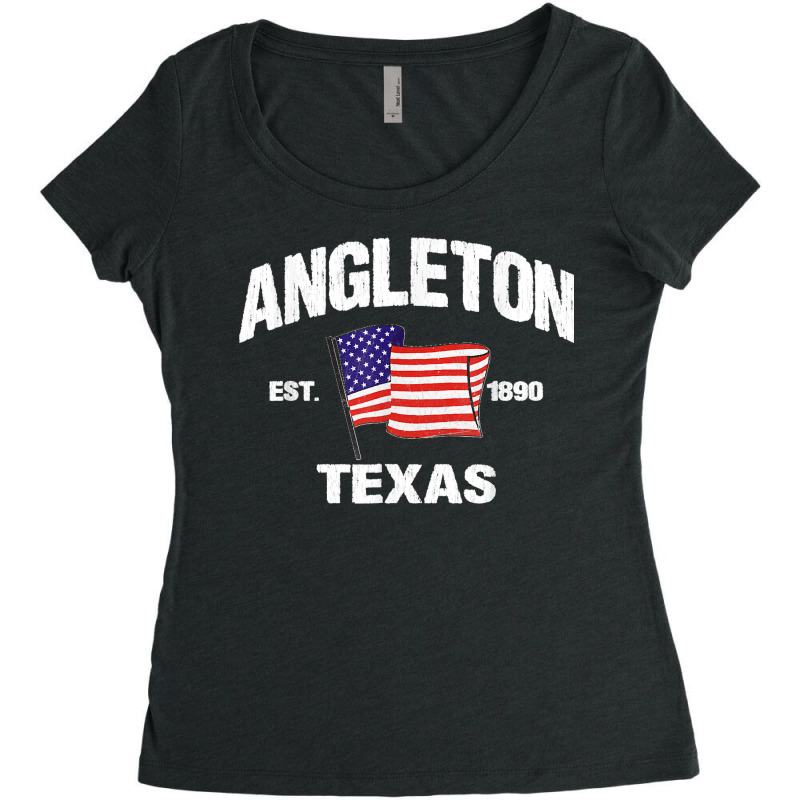 Angleton Texas Tx Usa Stars & Stripes Vintage Style Women's Triblend Scoop T-shirt by MarlonChristopherMoyer | Artistshot