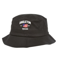 Angleton Texas Tx Usa Stars & Stripes Vintage Style Bucket Hat | Artistshot