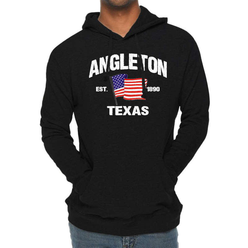 Angleton Texas Tx Usa Stars & Stripes Vintage Style Lightweight Hoodie by MarlonChristopherMoyer | Artistshot