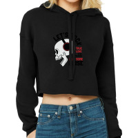 Rock Skull With Headphones Cropped Hoodie | Artistshot