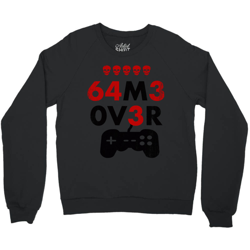 Game Over Leet Code Style  64m3 0v3r  Red And Black Crewneck Sweatshirt by cm-arts | Artistshot