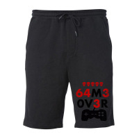 Game Over Leet Code Style  64m3 0v3r  Red And Black Fleece Short | Artistshot