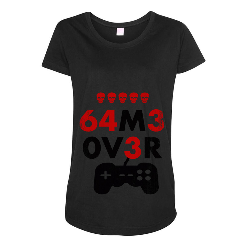 Game Over Leet Code Style  64m3 0v3r  Red And Black Maternity Scoop Neck T-shirt by cm-arts | Artistshot