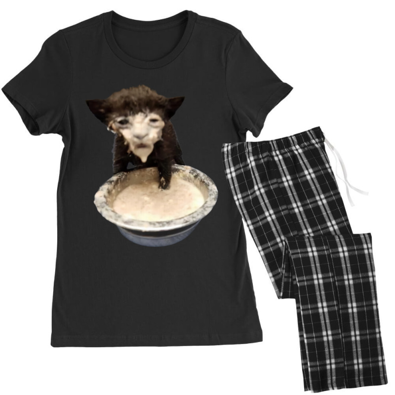 Cat In Milk Meme Cursed Milk Cat Women's Pajamas Set by cm-arts | Artistshot