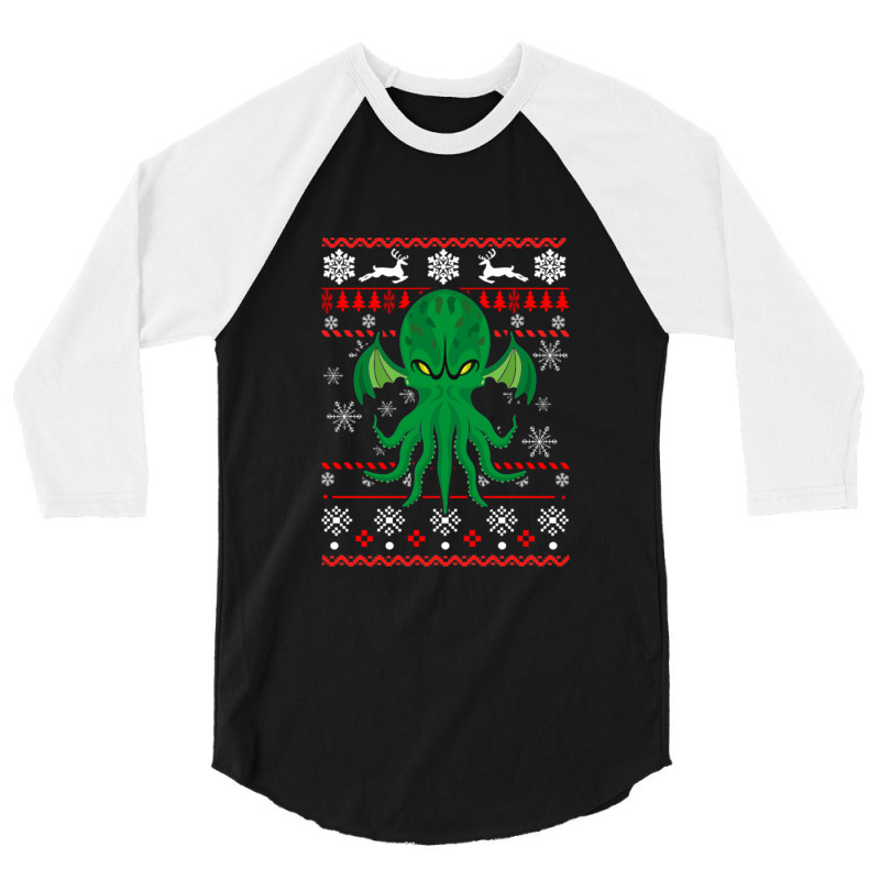 Cthulhu Ugly Xmas Gift 3/4 Sleeve Shirt | Artistshot