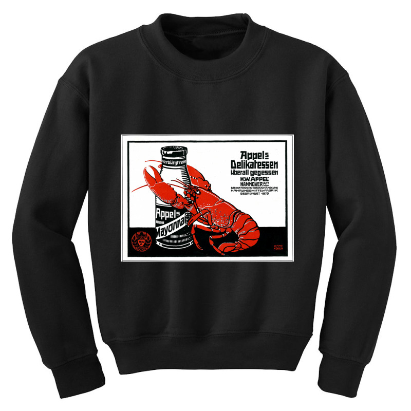 Seafood 1879 German Lobster Crawfish Crustacean Retro Long Sleeve T Sh Youth Sweatshirt | Artistshot