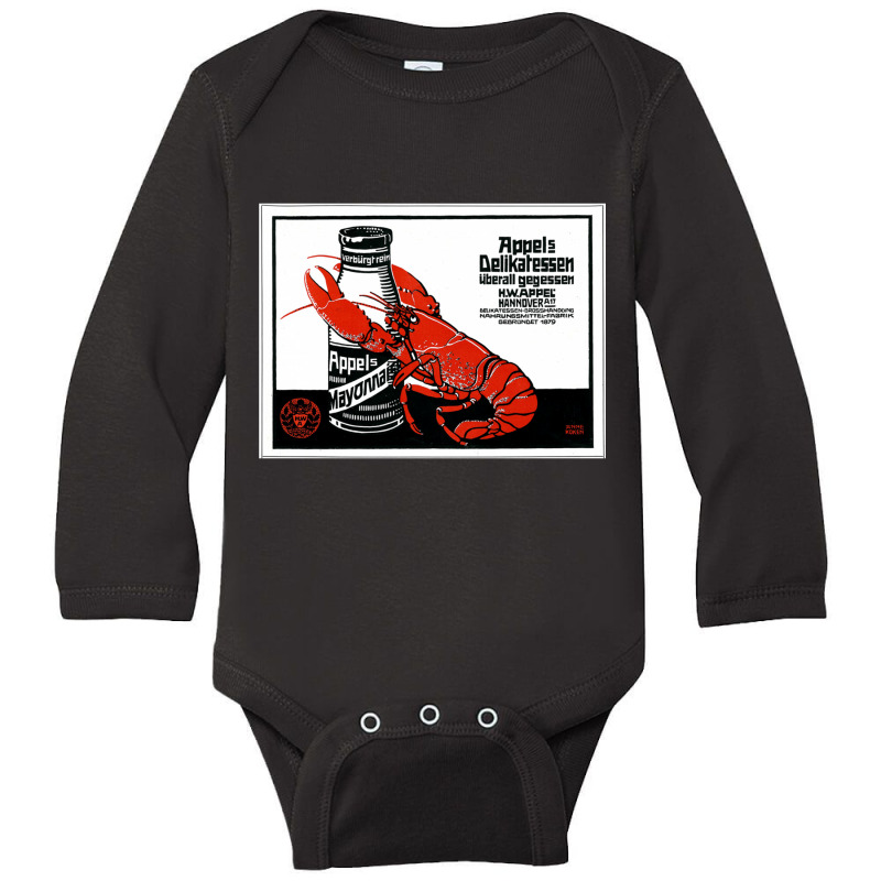 Seafood 1879 German Lobster Crawfish Crustacean Retro Long Sleeve T Sh Long Sleeve Baby Bodysuit | Artistshot