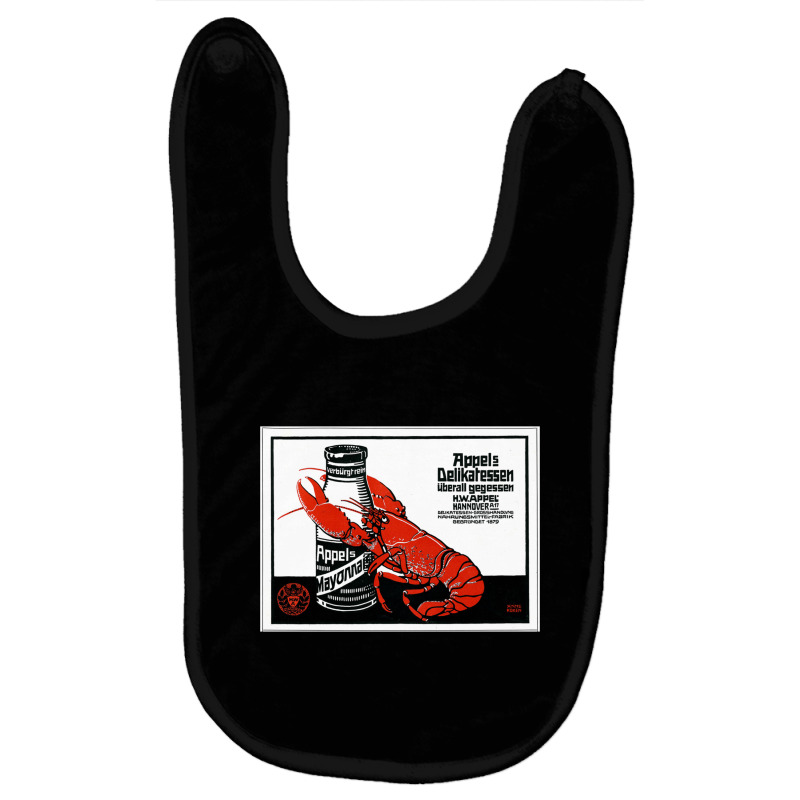 Seafood 1879 German Lobster Crawfish Crustacean Retro Long Sleeve T Sh Baby Bibs | Artistshot