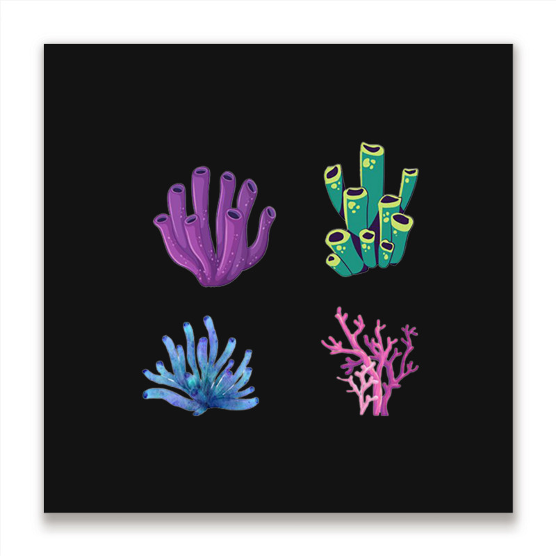 Crustaceancore Coral  Pack Metal Print Square | Artistshot