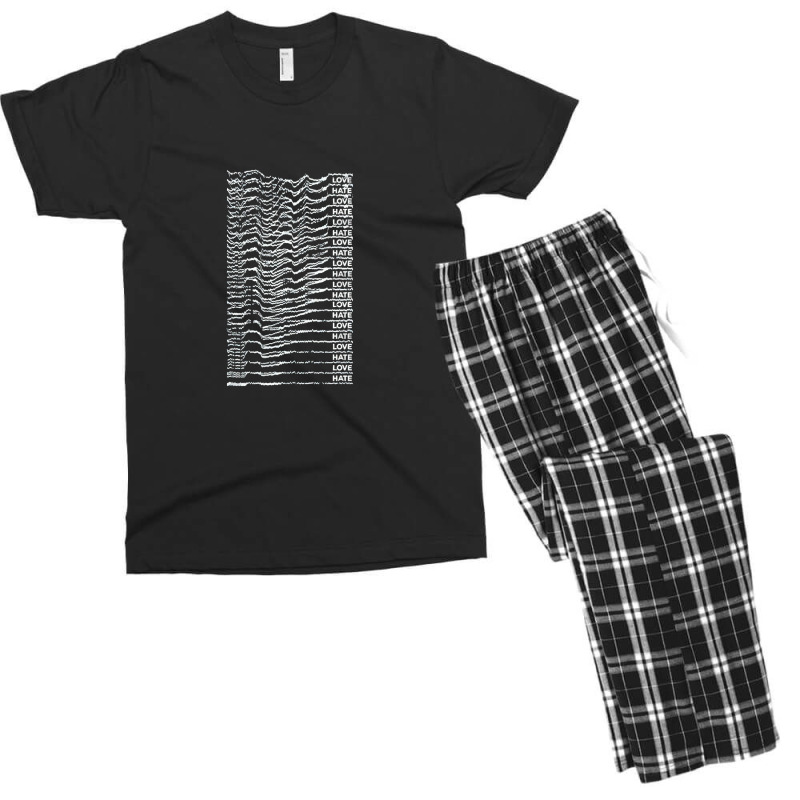 Love Hate Glitch Nihilism Typography Design Men's T-shirt Pajama Set by CassidyWise | Artistshot