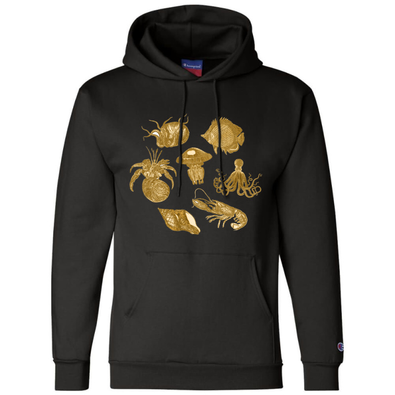 Golden Crustaceancore Champion Hoodie | Artistshot