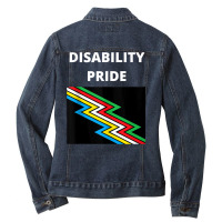 Disability Pride With Flag Tank Top Ladies Denim Jacket | Artistshot