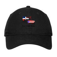 Half Puerto Rican Half Dominican Flag Map Combined Pr Rd Adjustable Cap | Artistshot