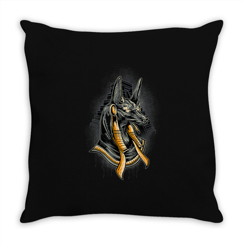 Egyptian God Anubis Egypt Hieroglyph Pyramid Throw Pillow | Artistshot