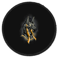 Egyptian God Anubis Egypt Hieroglyph Pyramid Round Patch | Artistshot