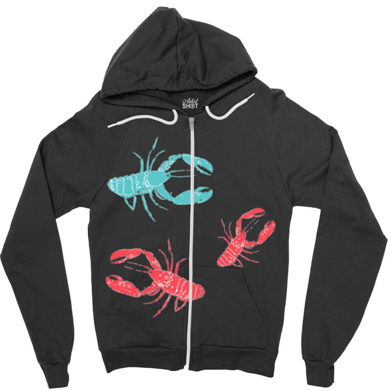 Lobsters Crustacean Core Zipper Hoodie | Artistshot