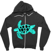 Neon Sea Turtle Zipper Hoodie | Artistshot