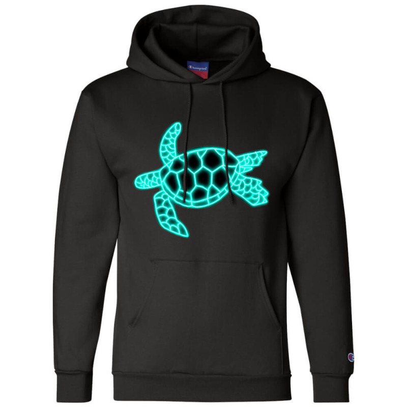 Neon Sea Turtle Champion Hoodie | Artistshot