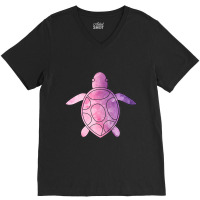 Sea Turtle Purple Watercolor V-neck Tee | Artistshot