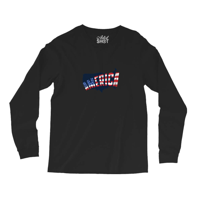 America Usa Map Long Sleeve Shirts | Artistshot