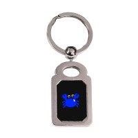 Blue Crab Silver Rectangle Keychain | Artistshot