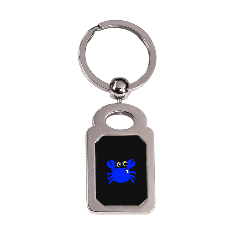 Blue Crab Silver Rectangle Keychain | Artistshot