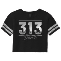 Detroit 313 Area Code Skyline Michigan Vintage T Shirt Scorecard Crop Tee | Artistshot