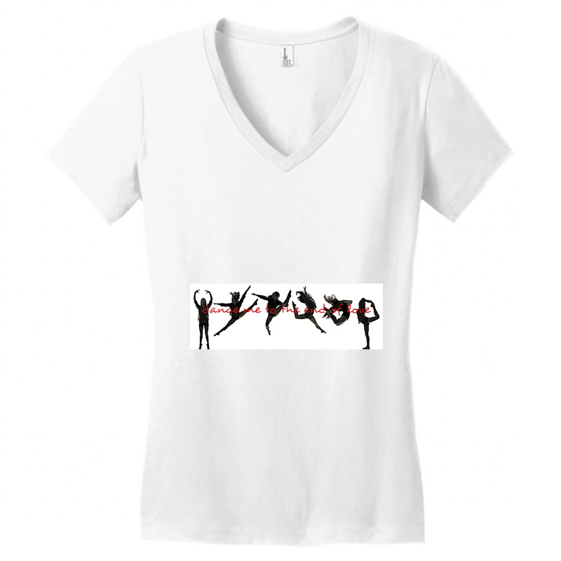 Leonard Cohen Dance Me To The End Of Love Tribute Women's V-Neck T-Shirt by ERICILLIAMS | Artistshot