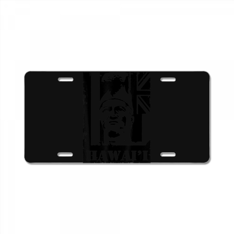 Hawai I King Kamehameha Black Ink By Hawaii Nei All Day License Plate | Artistshot