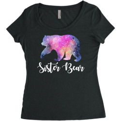 Watercolor Galaxy Bear Family Matching - Sister Bear Women's Triblend Scoop T-shirt | Artistshot