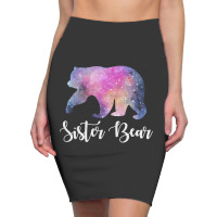 Watercolor Galaxy Bear Family Matching - Sister Bear Pencil Skirts | Artistshot
