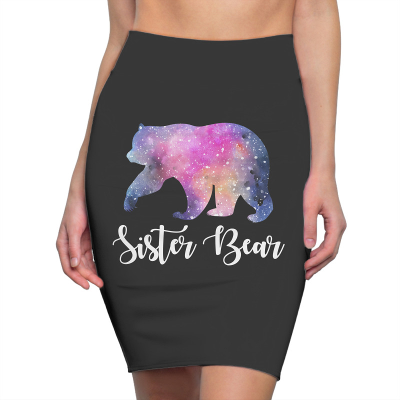 Watercolor Galaxy Bear Family Matching - Sister Bear Pencil Skirts | Artistshot