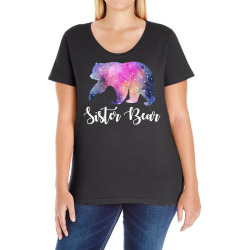 Watercolor Galaxy Bear Family Matching - Sister Bear Ladies Curvy T-Shirt | Artistshot