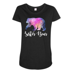 Watercolor Galaxy Bear Family Matching - Sister Bear Maternity Scoop Neck T-shirt | Artistshot