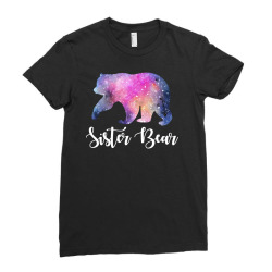 Watercolor Galaxy Bear Family Matching - Sister Bear Ladies Fitted T-Shirt | Artistshot