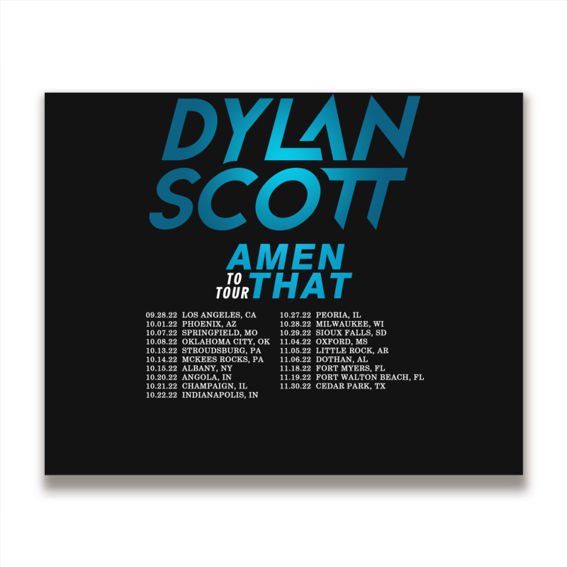 Dylan Scott Amen To That Tour 2022 Metal Print Horizontal | Artistshot