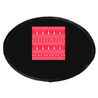 Knitted Christmas Pattern Concept Oval Patch | Artistshot