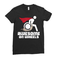 Awesome On Wheels Wheelchair Handicap Disability Awareness Ladies Fitted T-shirt | Artistshot