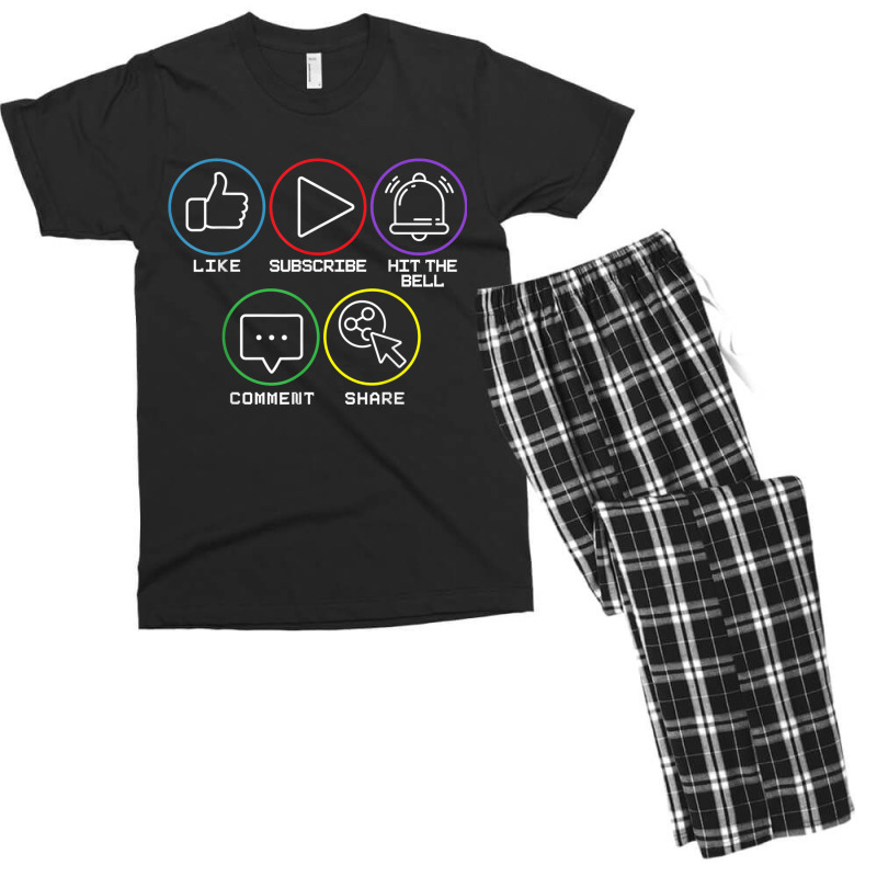 Like Subscribe Hit The Bell Comment Share Livestreaming Men's T-shirt Pajama Set by IsabelConstance | Artistshot