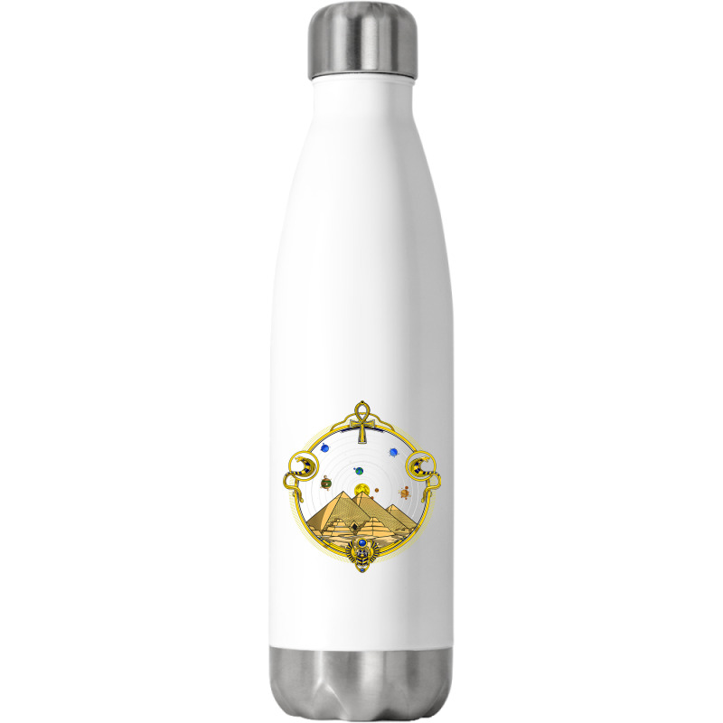 Egyptian Pyramids Ankh Symbol Eye Of Horus Sacred Geometry Stainless Steel Water Bottle | Artistshot